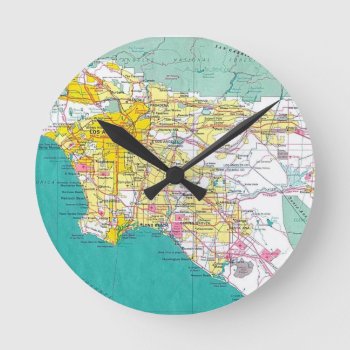 Los Angeles Map Round Clock by The_Everything_Store at Zazzle