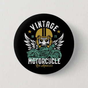 Los Angeles Motorcycle Vintage Classic Biker Button