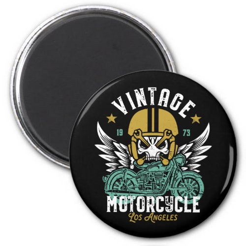 Los Angeles Motorcycle Vintage Classic Biker Magnet
