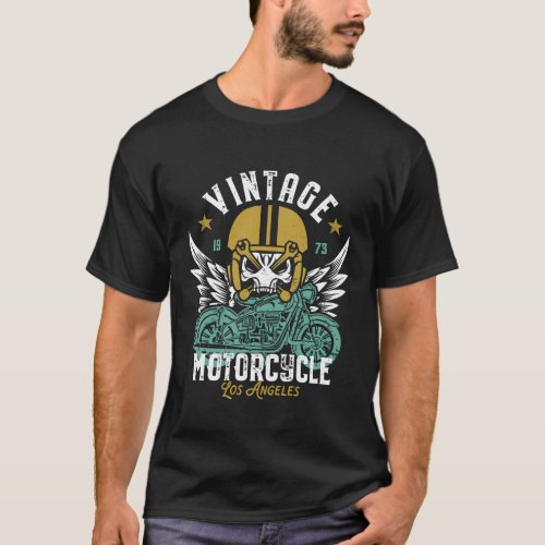 Los Angeles Motorcycle Vintage Classic Biker T_Shirt