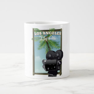 Los Angeles Movie Camera travel poster Giant Coffee Mug