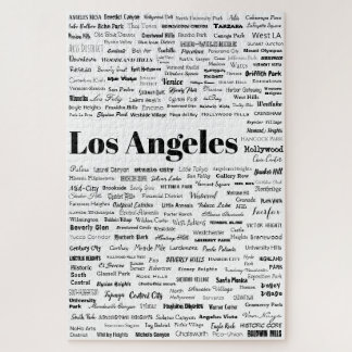 Los Angeles Neighborhoodsl Back on White Jigsaw Puzzle
