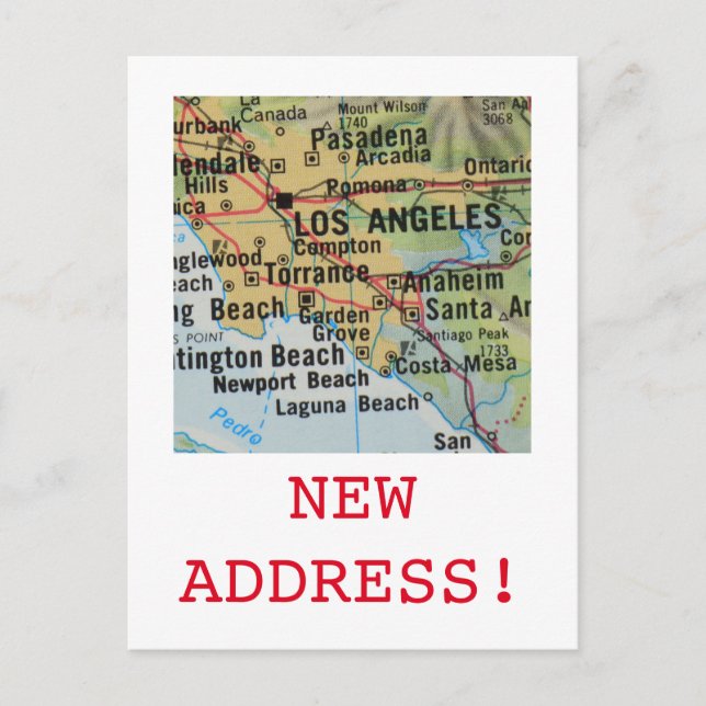 Los Angeles New Address announcement Postcard (Front)
