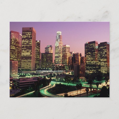 Los Angeles Night Lights Postcard