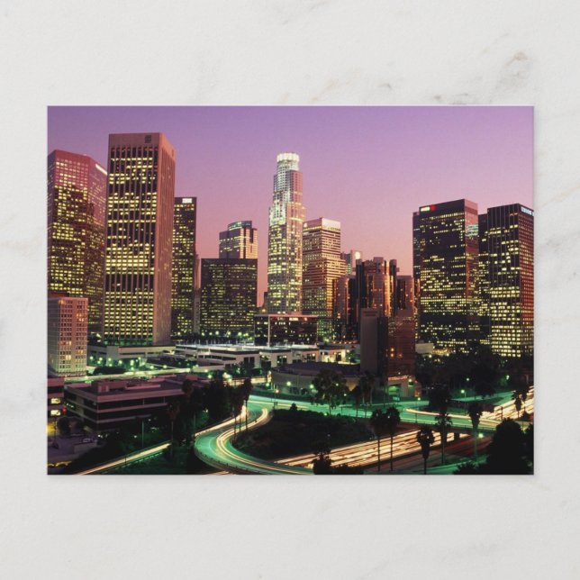 Los Angeles Night Lights Postcard (Front)