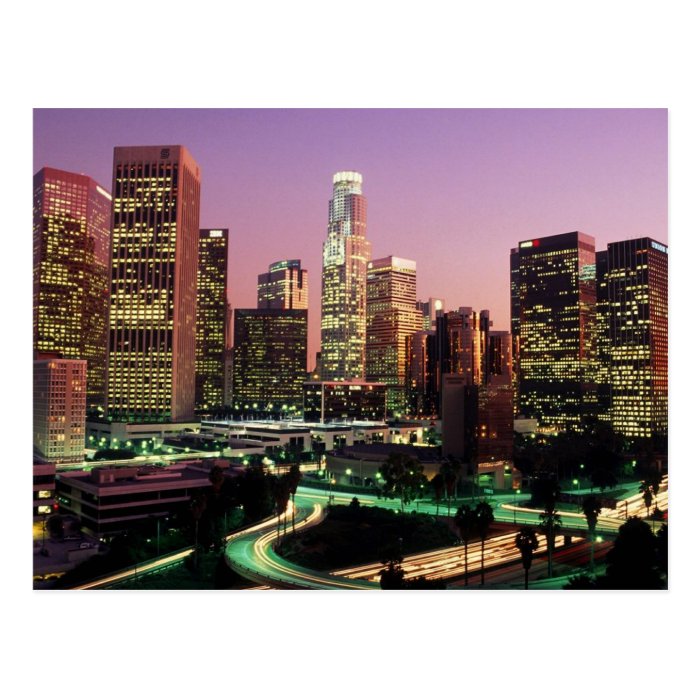 Los Angeles Night Lights Postcard