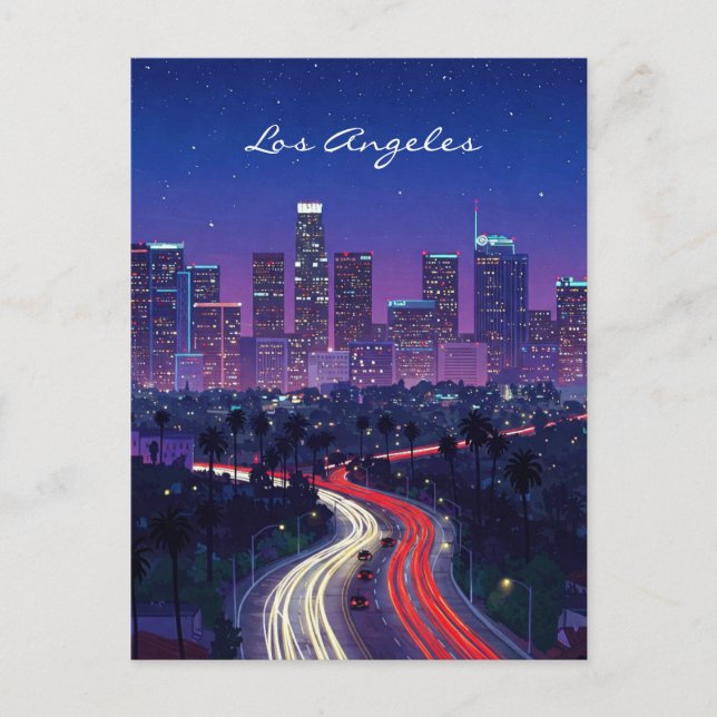 Los Angeles Night postcard (Front)