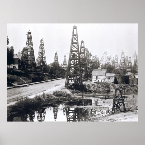 LOS ANGELES OIL FIELD c 1895 Poster