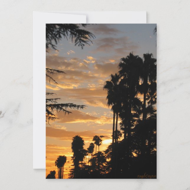 Los Angeles Palm Tree Sunset Invitations (Front)
