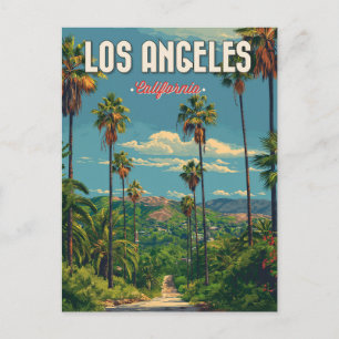 Los Angeles Palm Tree Vintage Travel Postcard