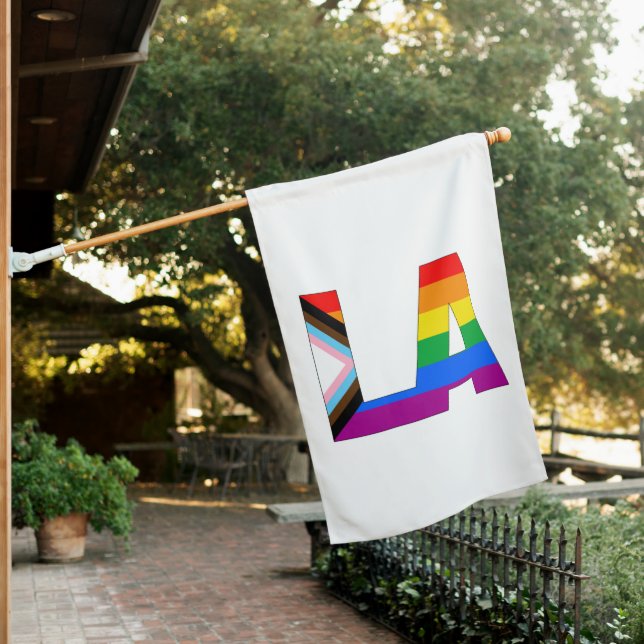Los Angeles Pride LGBTQ Progress Pride House Flag (In SItu)