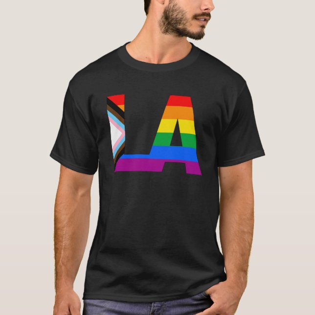 Los Angeles Pride LGBTQ Progress Pride T-Shirt (Front)