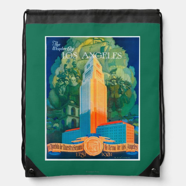 Los Angeles Promotional Poster Drawstring Bag (Front)
