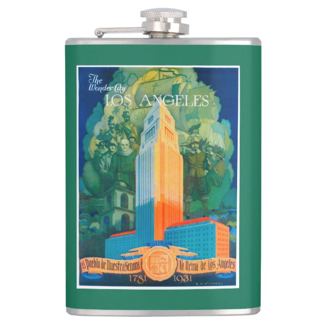 Los Angeles Promotional Poster Hip Flask (Front)