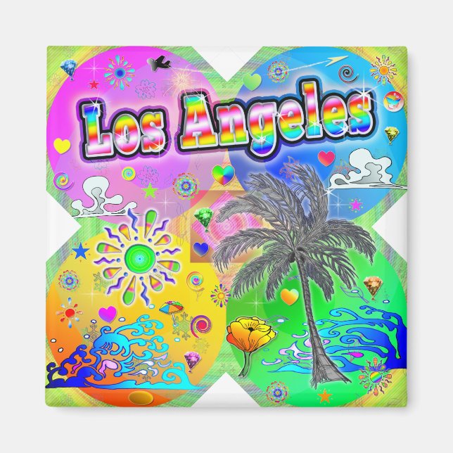 Los Angeles Quadro Seasons Magnet (Front)