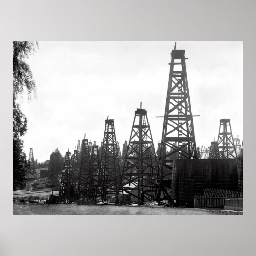 LOS ANGELES RESIDENTIAL OIL FIELD 1901 POSTER