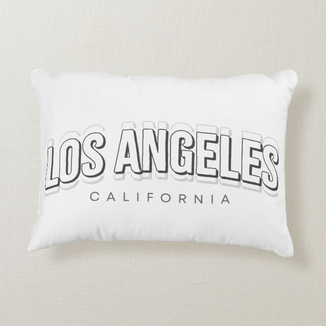 Los Angeles Retro Accent Pillow (Back)