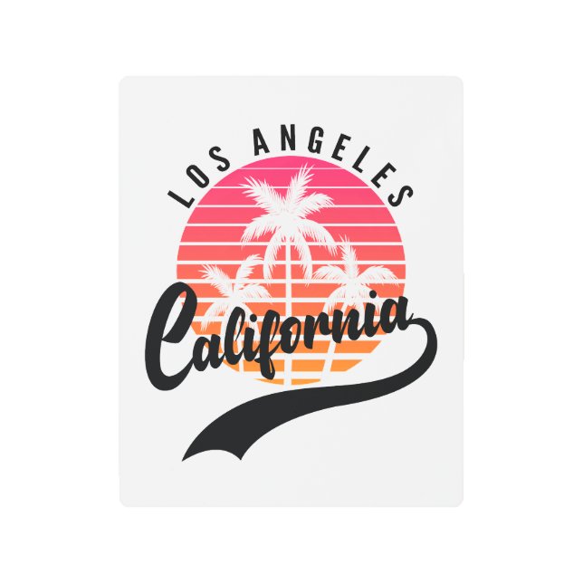 Los Angeles Retro Sunset Metal Print (Front)