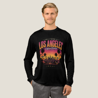 Los Angeles Retro Sunset Skyline California Dreami Tri-Blend Shirt