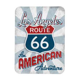 Los Angeles Route 66 Vintage America California Magnet