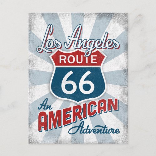 Los Angeles Route 66 Vintage America California Postcard
