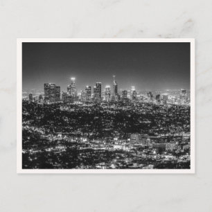 Los Angeles Skyline at Night Downtown View Photo Postcard