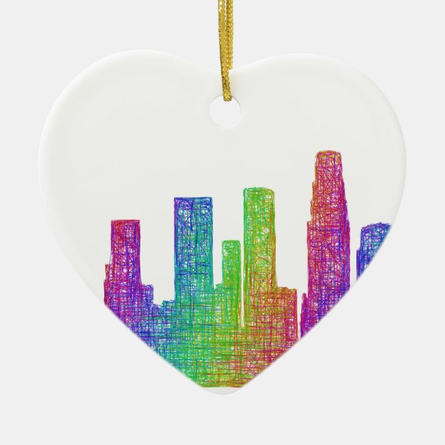 Los Angeles skyline Ceramic Ornament (Front)