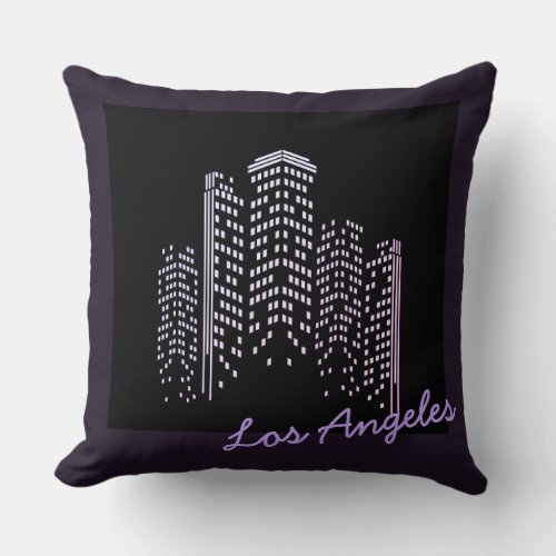 Los Angeles Skyline Polyester Pillow