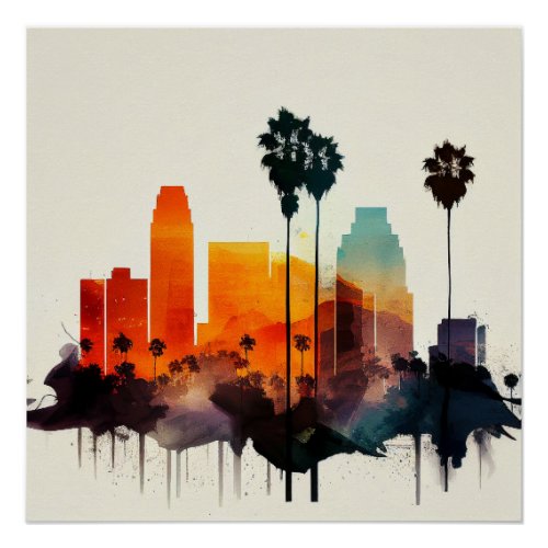 Los Angeles Skyline Poster