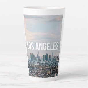 Los Angeles Skyline Retro City Aesthetic Travel  Latte Mug