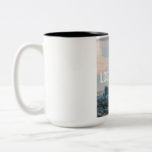 Los Angeles Skyline Retro City Aesthetic Travel  Two-Tone Coffee Mug