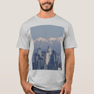 Los Angeles Skyline San Gabriel Mountains Photo  T-Shirt