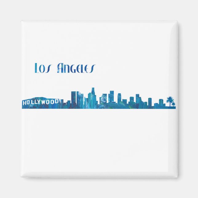 Los Angeles Skyline Silhouette Magnet (Front)