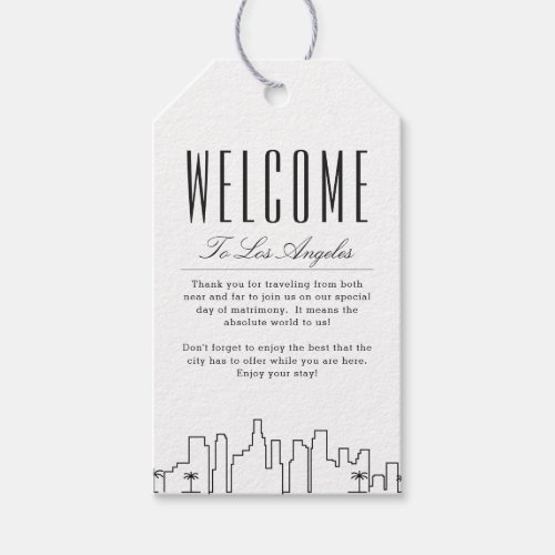 Los Angeles Skyline  Welcome Message Gift Tags