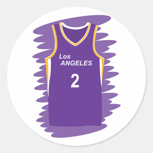  Los Angeles Sparks number 2 uniform Classic Round Sticker (Front)