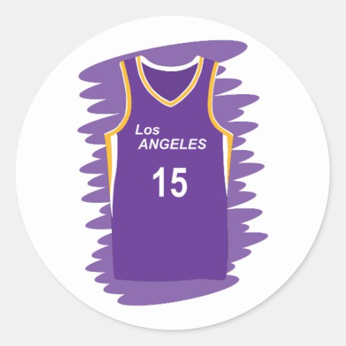  Los Angeles Sparks uniform number 15 Classic Round Sticker