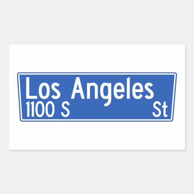 Los Angeles Street, Los Angeles, CA Street Sign Rectangular Sticker (Front)