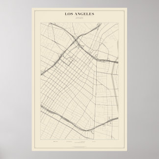 Los Angeles Street Map Poster