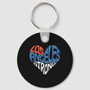 Los Angeles Strong Heart Pray For La Support Calif Keychain