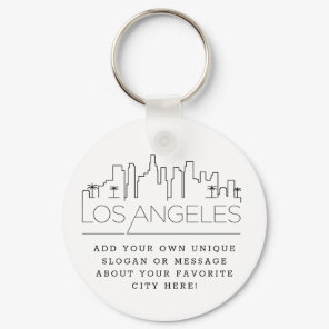 Los Angeles Stylized Skyline | Custom Slogan Keychain