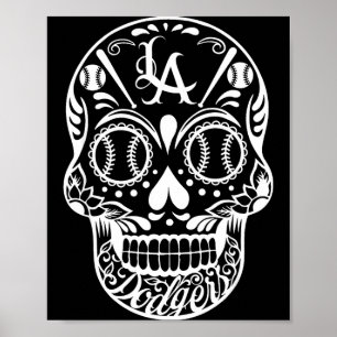 Los angeles sugar skull day of the dead cinco de poster