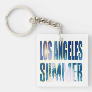 "Los Angeles Summer Letter Blue" Keychain