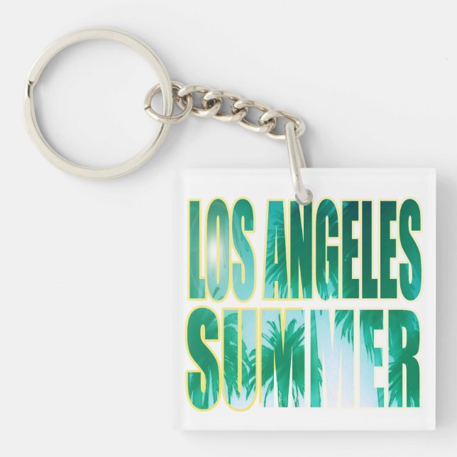 "Los Angeles Summer Letter Green" Keychain (Front)