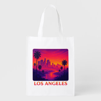 Los Angeles Sunset Skyline Grocery Bag