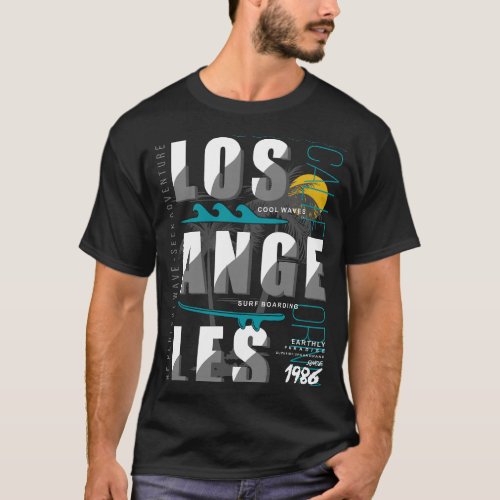 Los Angeles Surf Adventure Design T_Shirt