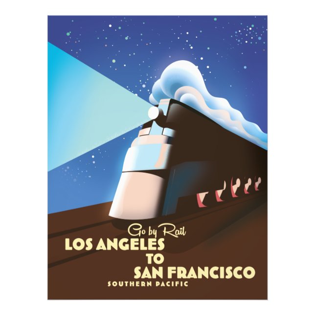 Los Angeles to San Francisco Rail poster (Front)