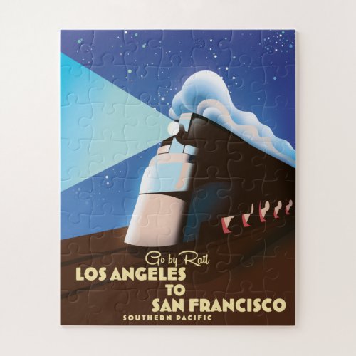Los Angeles to San Francisco Rail poster Jigsaw Puzzle