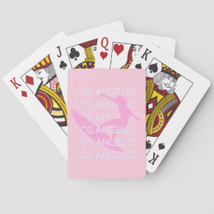 Los Angeles Travel Art, California, Pink, Preppy Poker Cards
