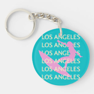 Los Angeles Travel Art, California, Surf Lovers Keychain