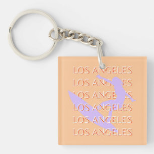 Los Angeles Travel Art, California, Travel Art Keychain